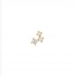Gold Sparkle Galaxy Barbell Single Earring