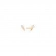 14kt Gold White Sapphire Spike Stud Earrings