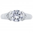 Half-Bezel Platinum Engagement Ring
