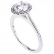 Micro Pave Diamond Halo Engagement Ring