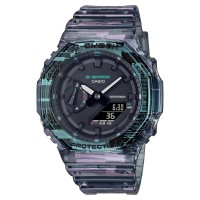 G-Shock Analog-Digital Blue Skeleton Watch w/Black Dial, 200m WR
