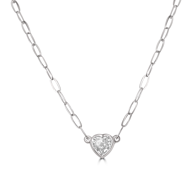 14KW Heart Shaped Diamond Necklace