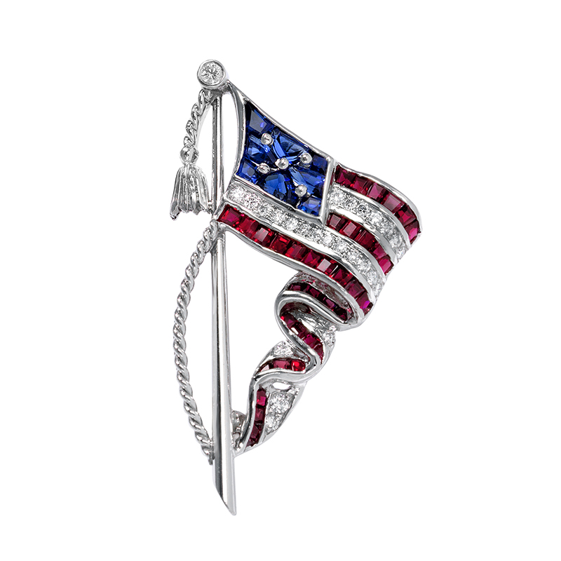 American Flag Brooch