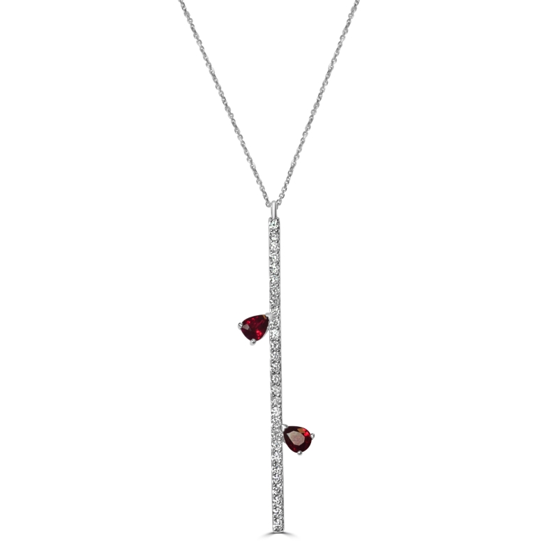 14KW Diamond and Ruby Necklace