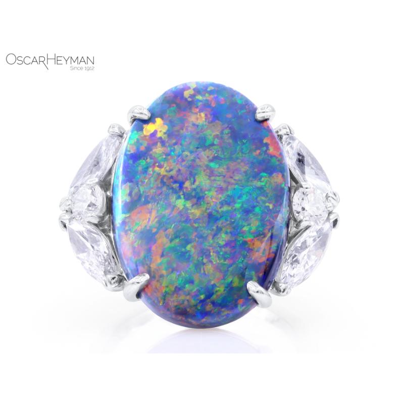 10.20ct Black Opal Ring