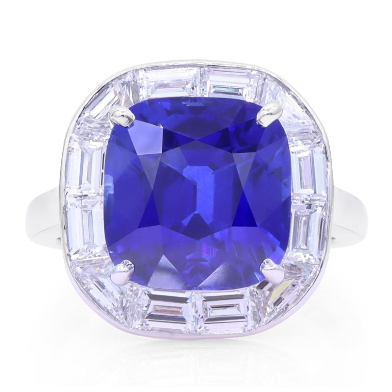 9.31ct Royal Blue Sapphire Frame Ring