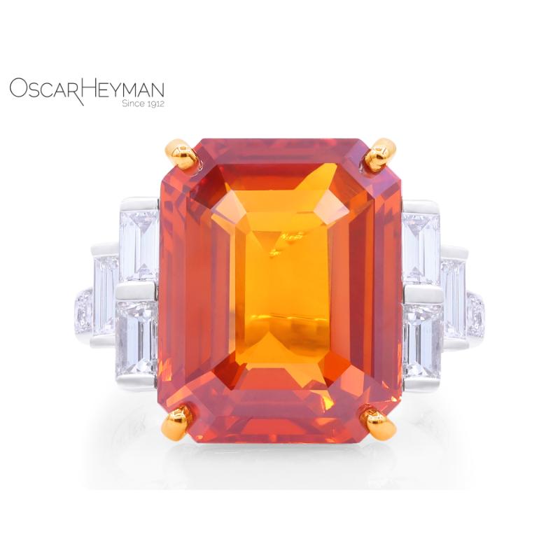 13.53ct Orange Sapphire Ring