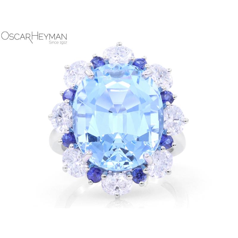 11.29ct Oval Aquamarine Ring