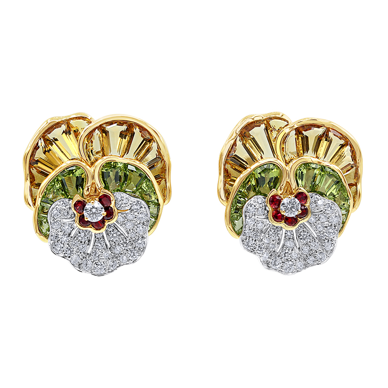 Citrine Pansy Earrings