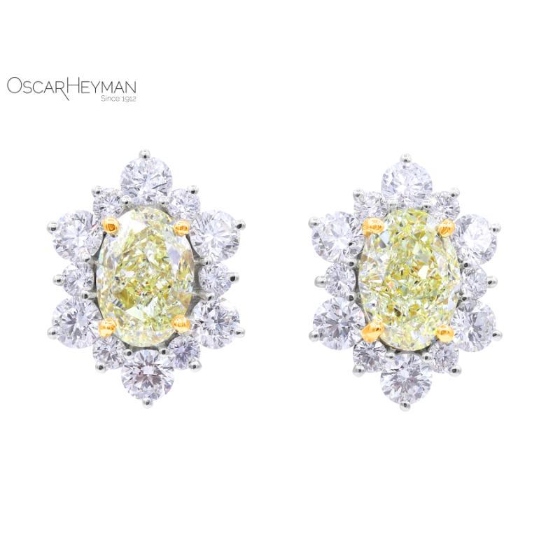 Fancy Light Yellow Diamonds Earrings