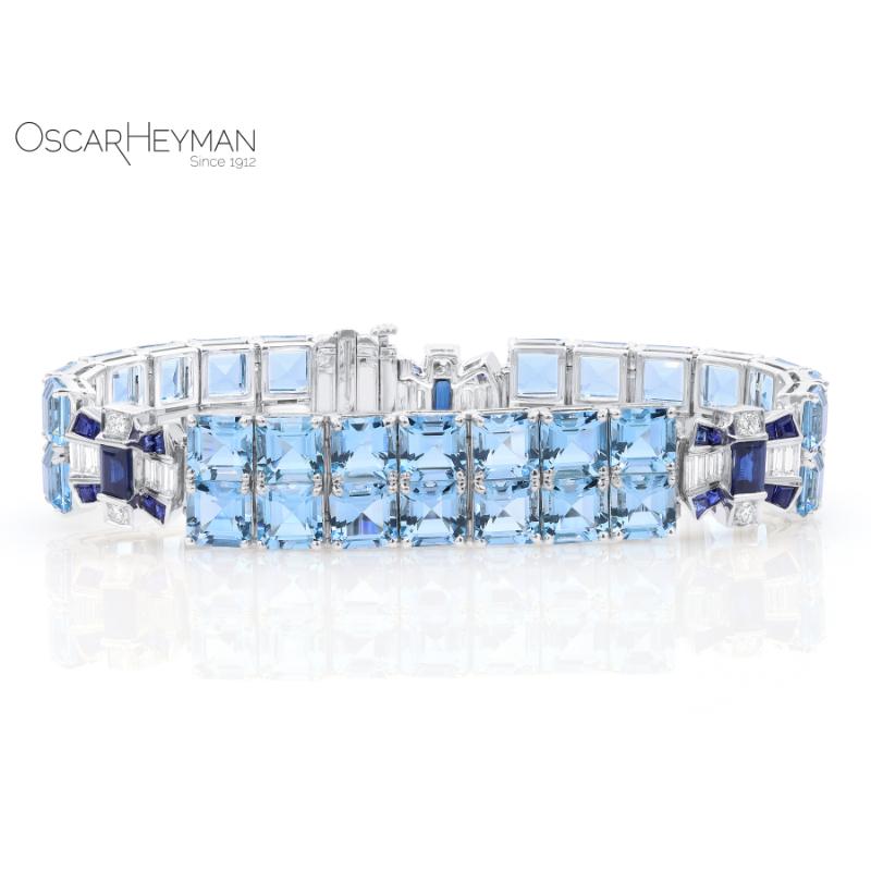 Aquamarine Bow Bracelet