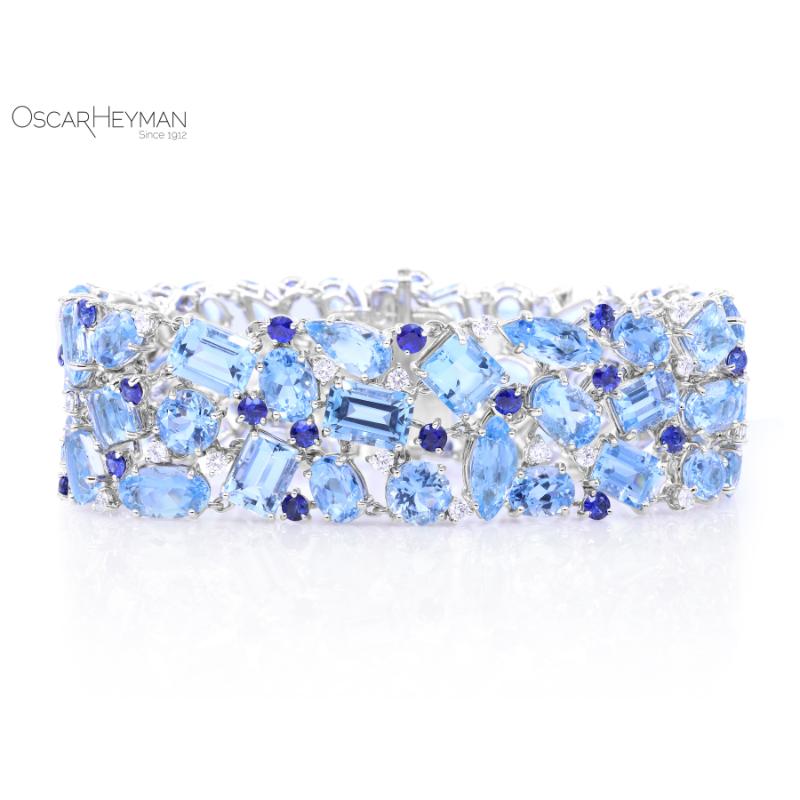 Wide Aquamarine Bracelet