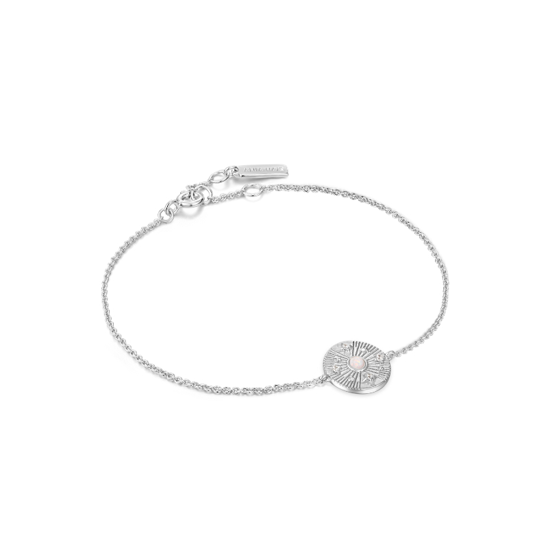 SILVER SCATTERED STARS KYOTO OPAL DISC BRACELET