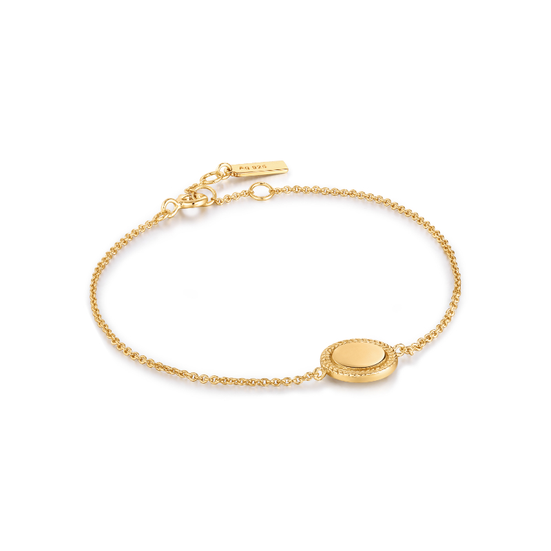 GOLD ROPE DISC BRACELET