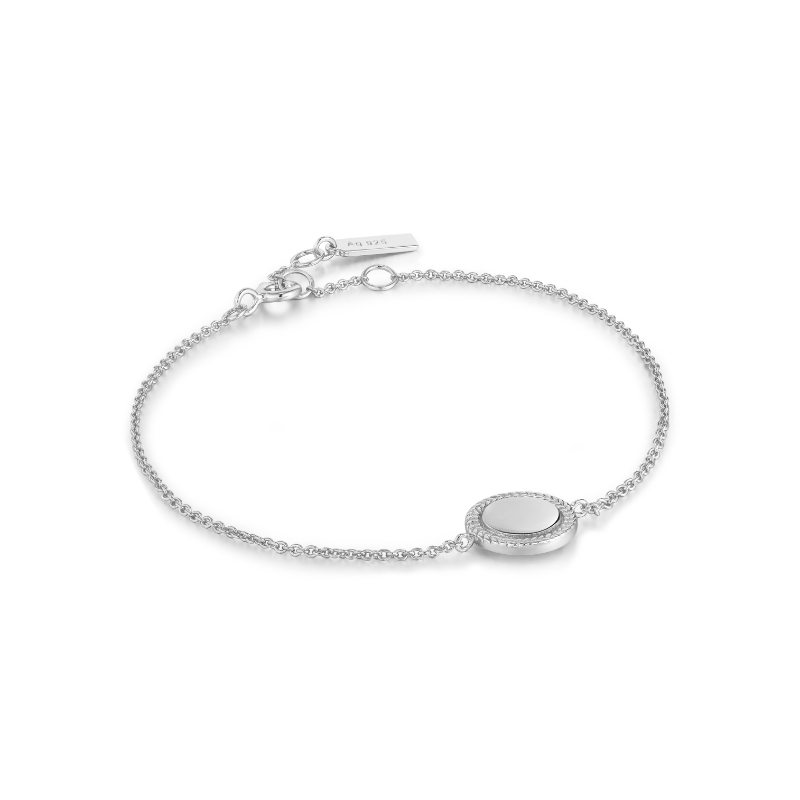 SILVER ROPE DISC BRACELET