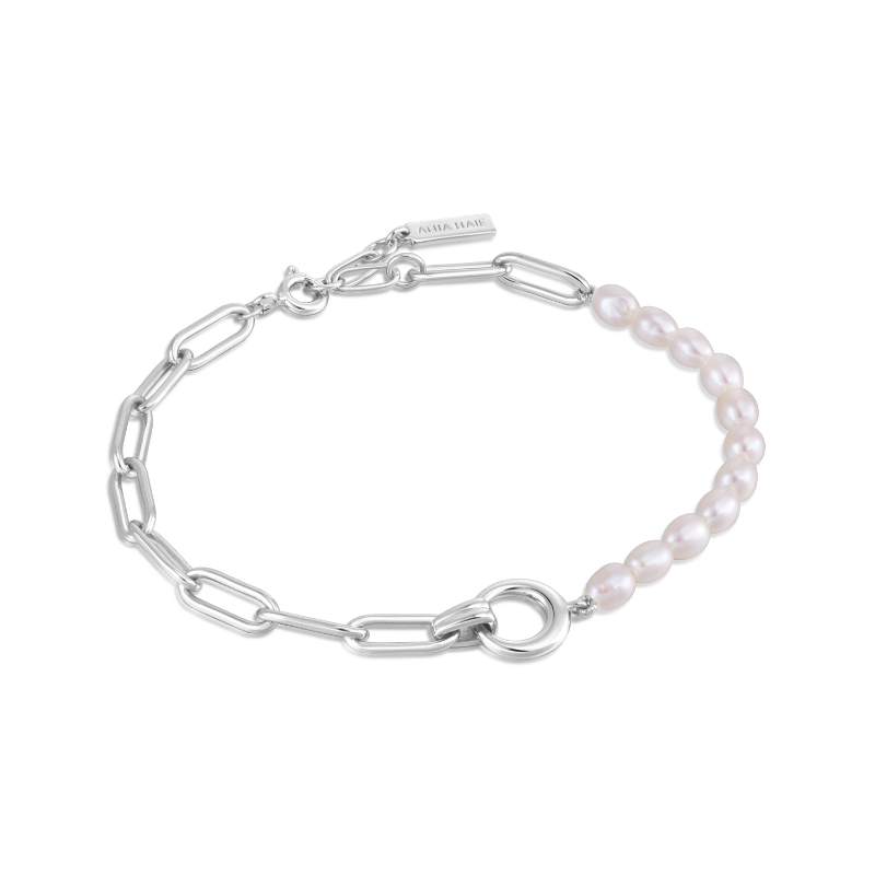 Pearl Chunky Link Chain Bracelet 