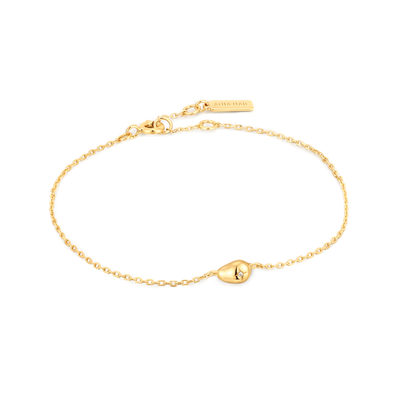 Gold Pebble Sparkle Chain Bracelet?