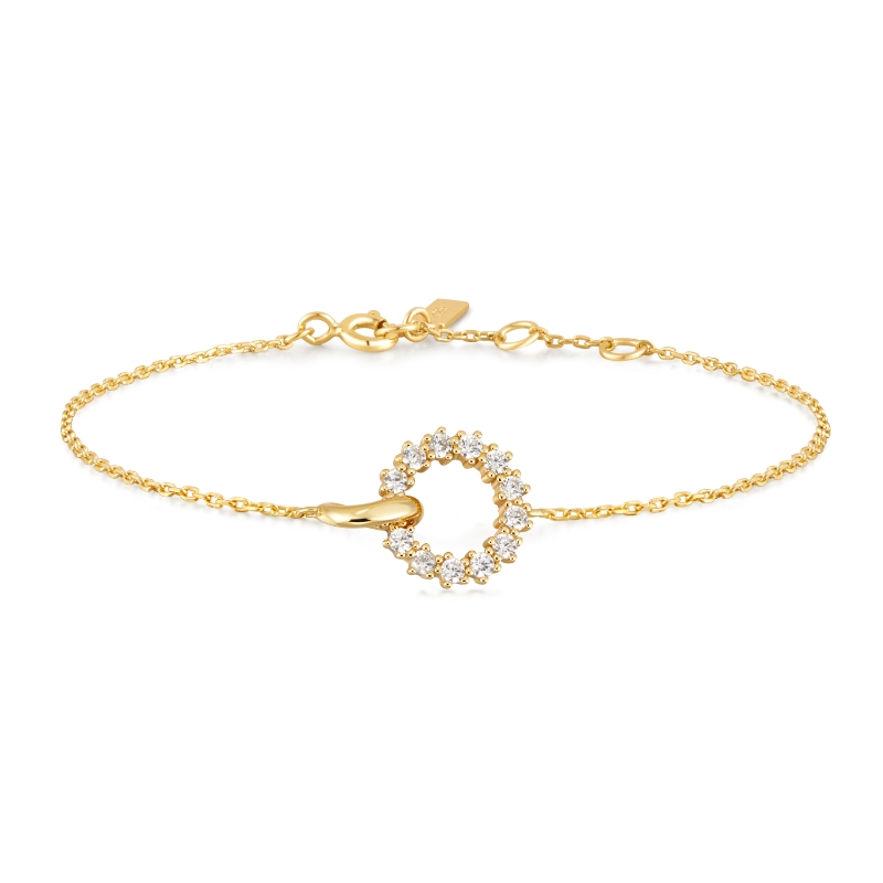 Gold Interlinked Circles Pav?Bracelet