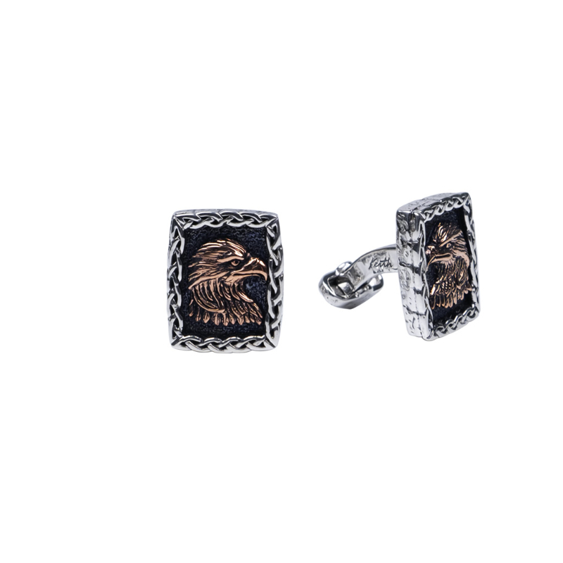 Sterling Silver Oxidized Bronze Eagle Cufflinks