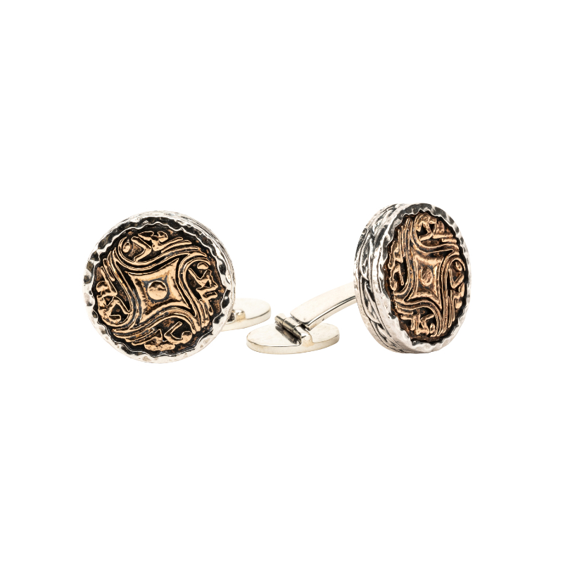 Sterling Silver Oxidized Bronze Four Angels Cufflinks