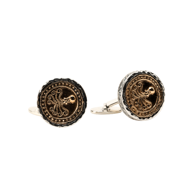 Sterling Silver Oxidized Bronze Cufflinks