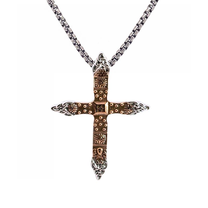 Sterling Silver Bronze Cross Pendant