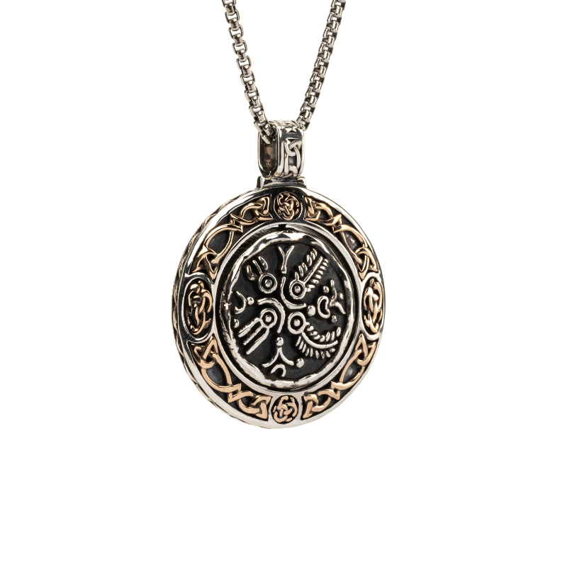 Sterling Silver Oxidized Bronze Reversible Spinner Pendant