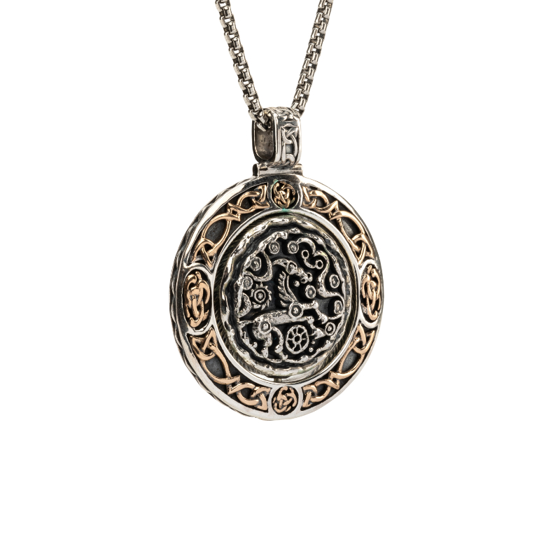 Sterling Silver Oxidized Bronze Reversible Spinner Pendant