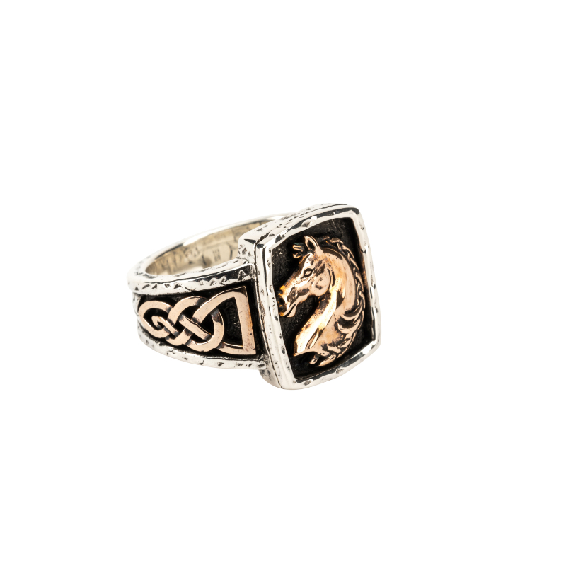 Sterling Silver Oxidized Bronze Horse Ring