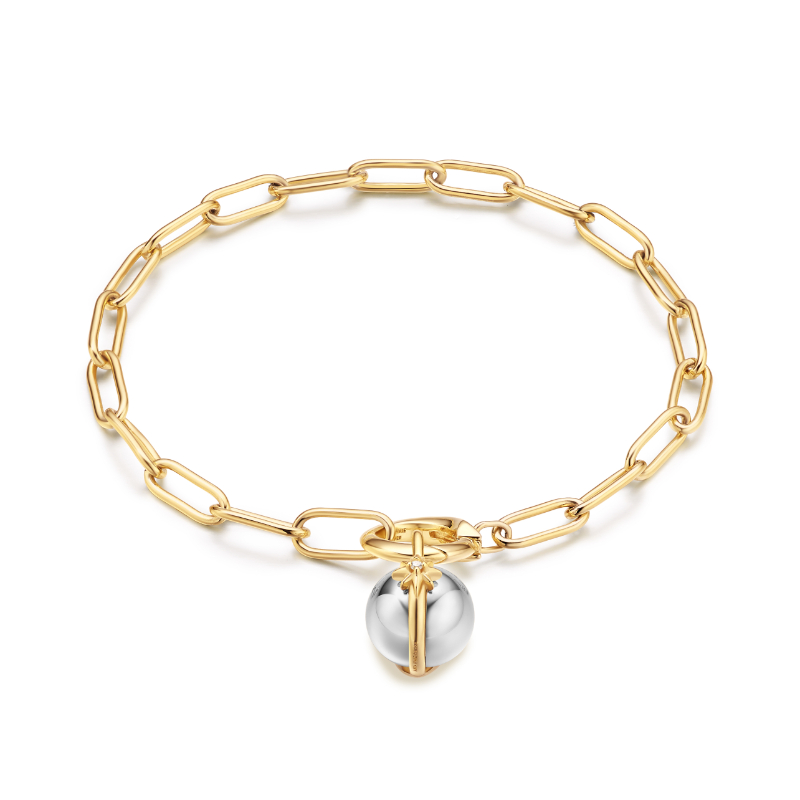 Gold Celestial Sphere Charm Bracelet