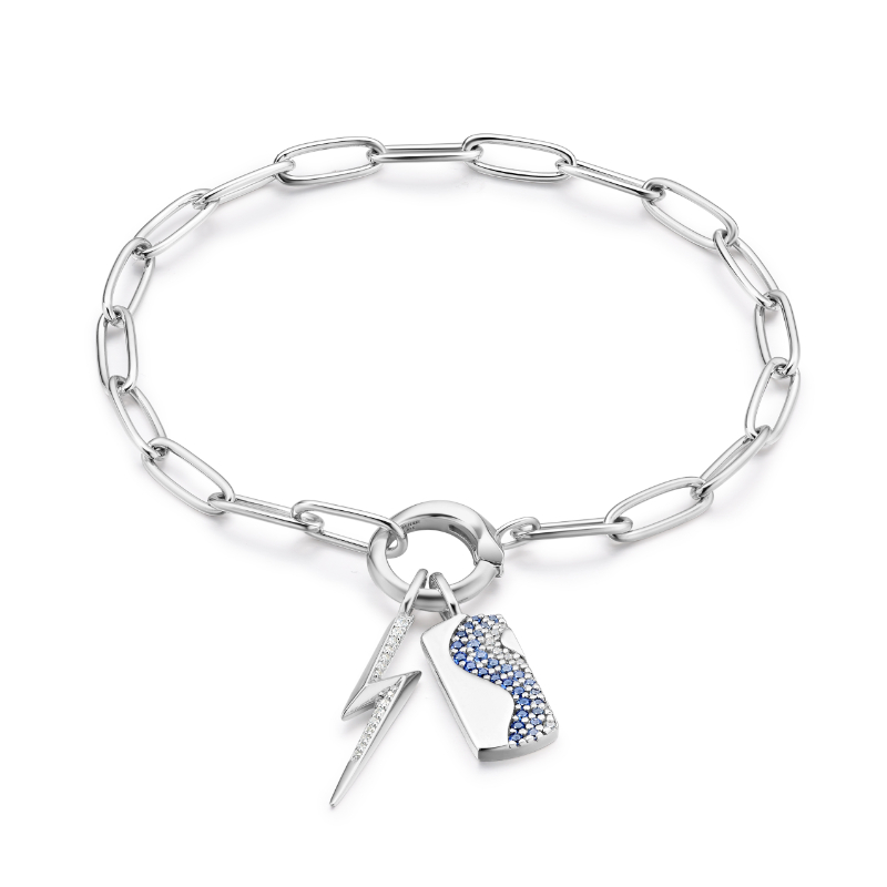 Silver Ocean Nights Charm Bracelet