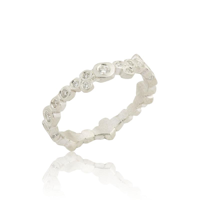 Lika Behar Dylan Sterling Silver Stackable Diamond Band Ring