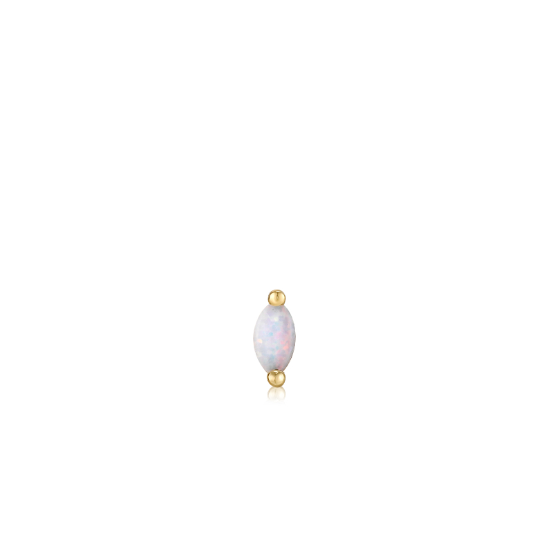 GOLD KYOTO OPAL MARQUISE BARBELL SINGLE EARRING