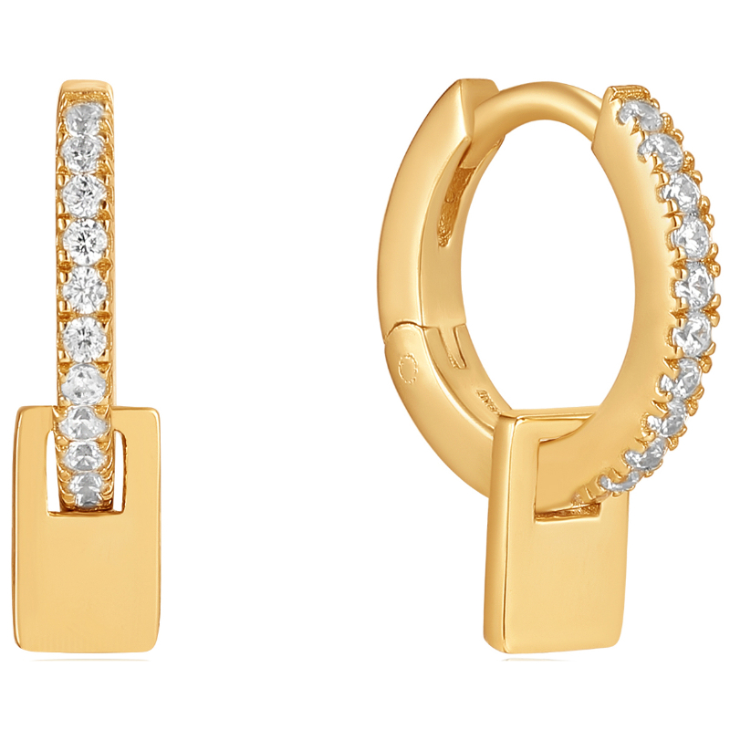 Glam Pendant Huggie Hoop Earrings