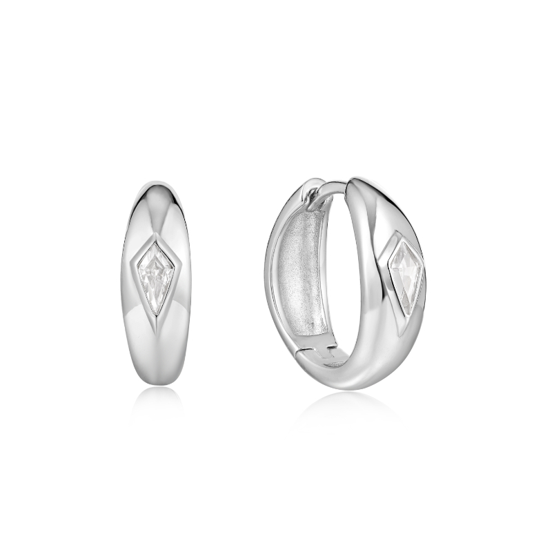 SPARKLE DOME HOOP EARRINGS