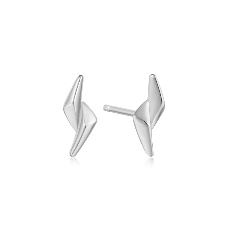 Silver Double Spike Stud Earrings