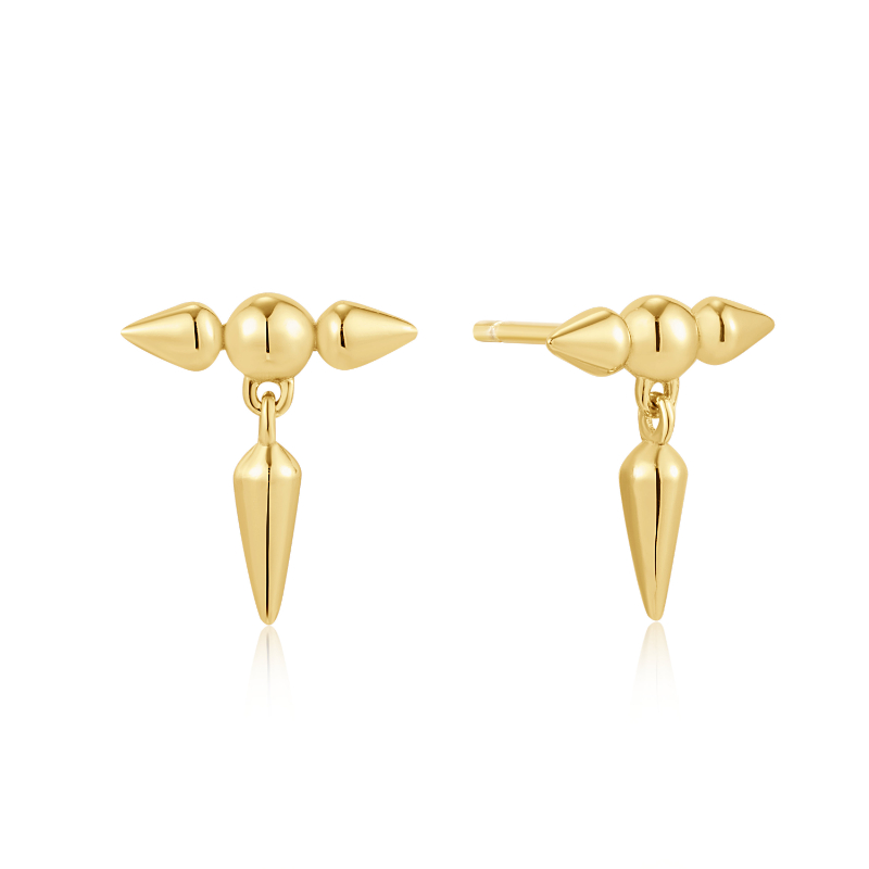 Gold Point Stud Earrings