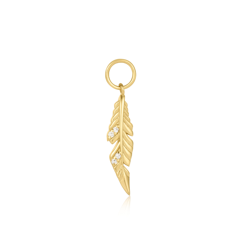 Gold Feather Earring Charm