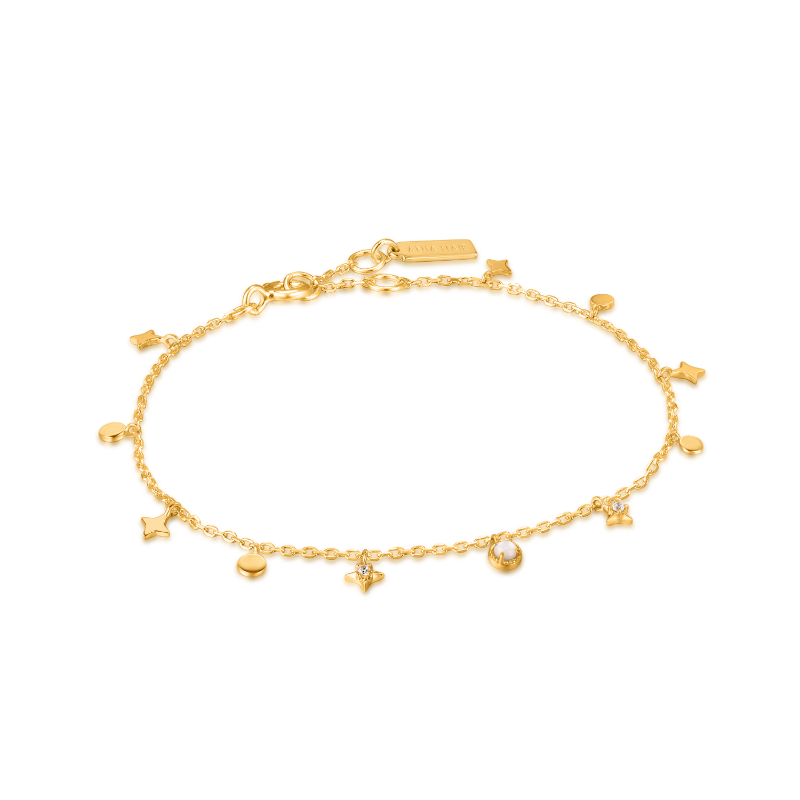 GOLD STAR MOTHER OF PEARL DROP ANKLET