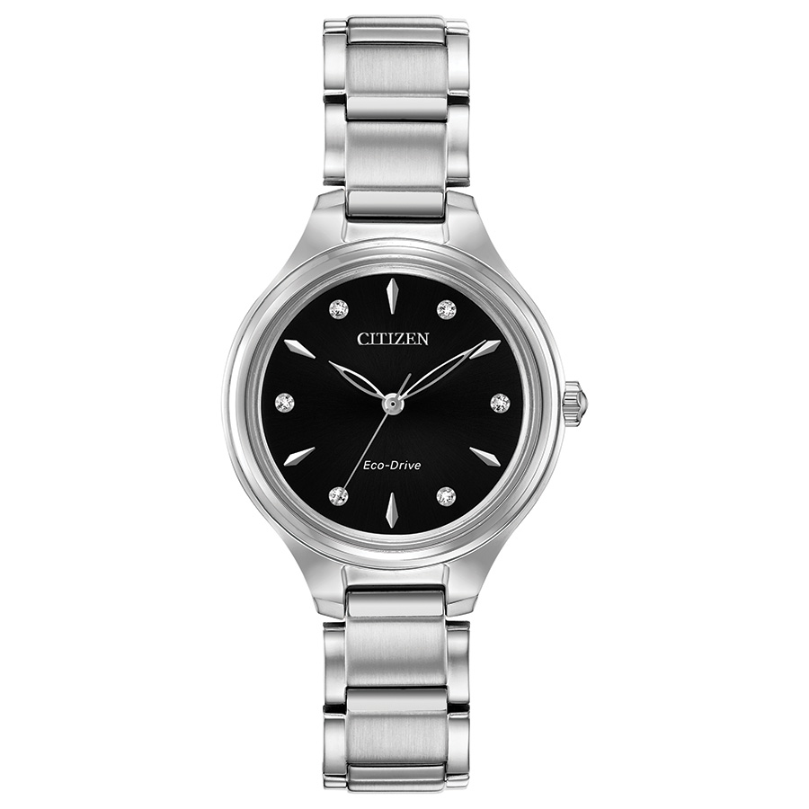 Citizen Dress/Classic Eco Women's Watch, Stainless Steel Black Dial