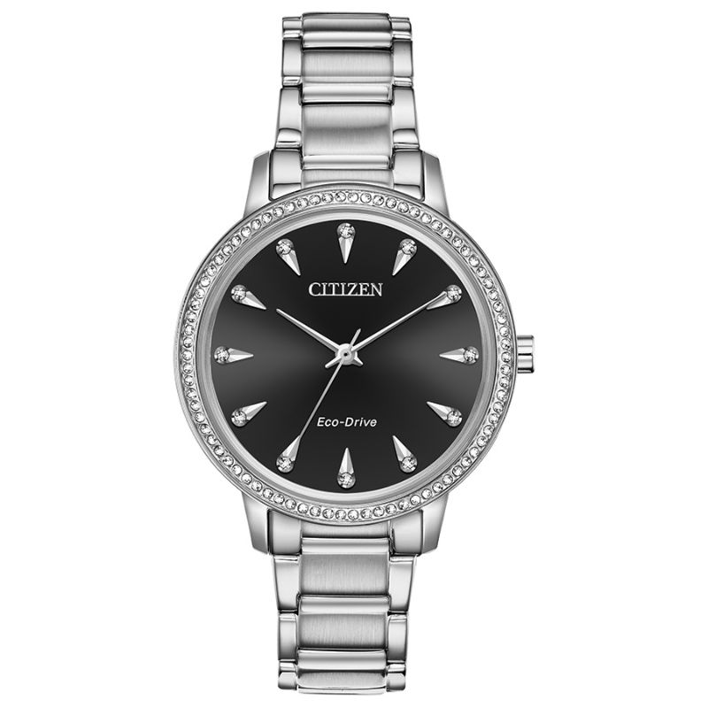 Citizen Dress/Classic Eco Women's Watch, Stainless Steel Black Dial