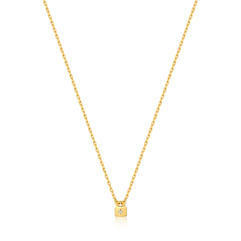 Gold Padlock Necklace