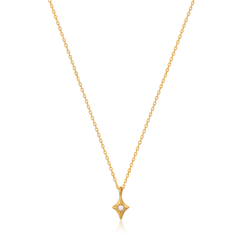 GOLD STAR KYOTO OPAL PENDANT NECKLACE