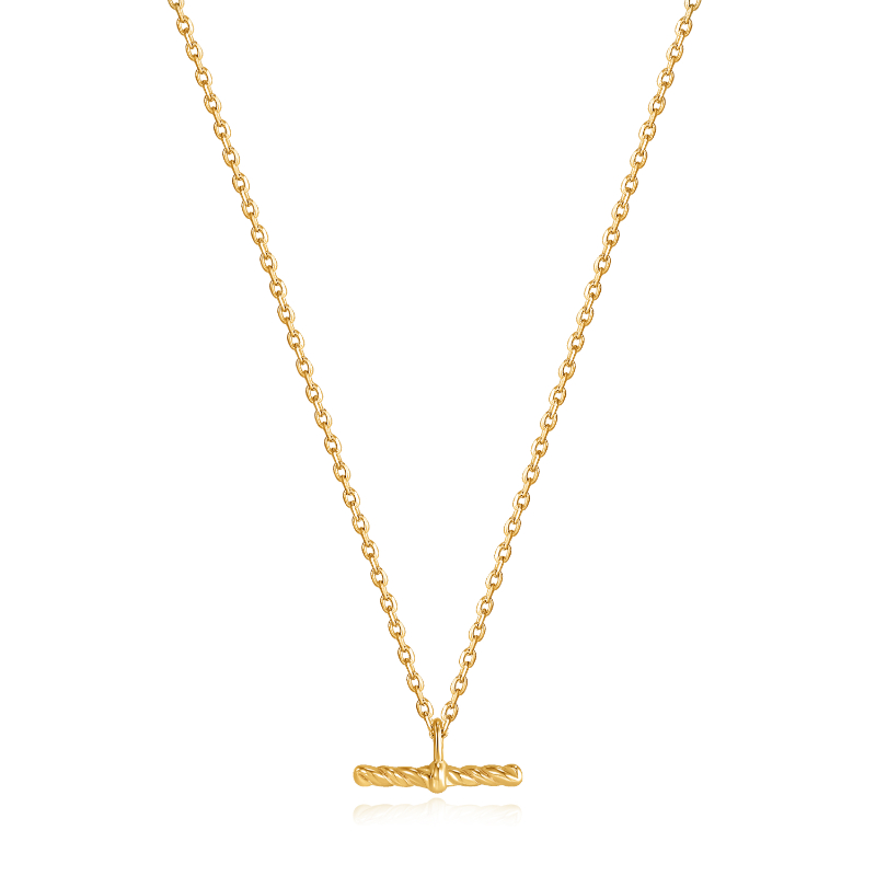 GOLD ROPE T-BAR NECKLACE