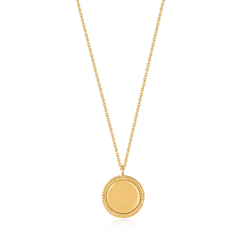 GOLD ROPE DISC NECKLACE