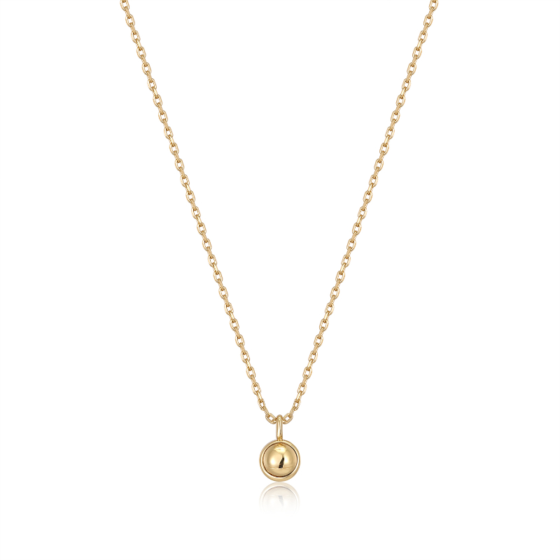 Gold Orb Drop Pendant Necklace