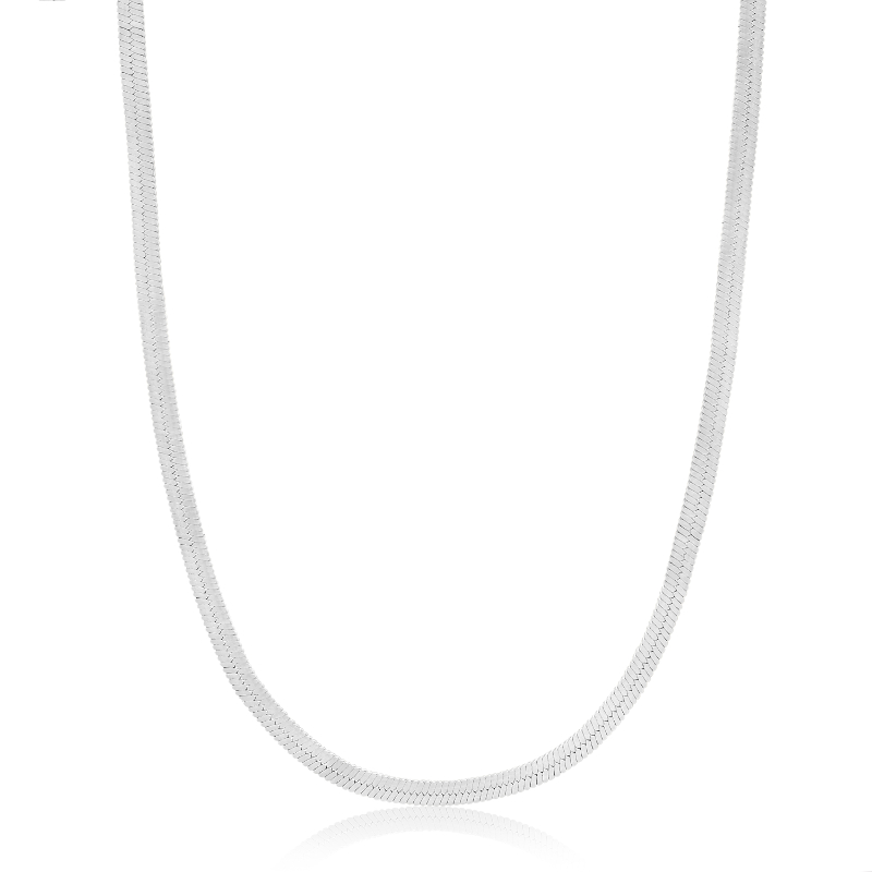 Silver Flat Snake Chain Necklace