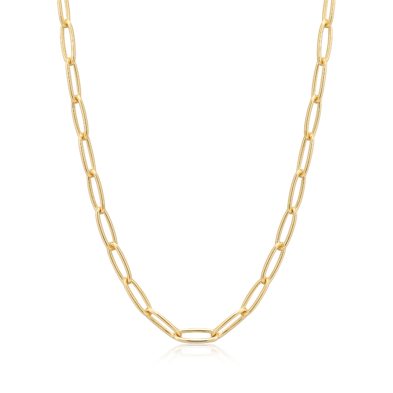 Gold Paperclip Chunky Chain Necklace