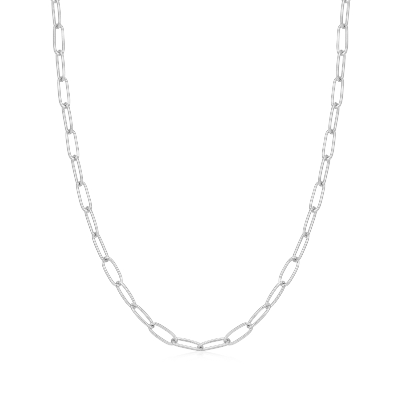 Silver Link Charm Chain Necklace