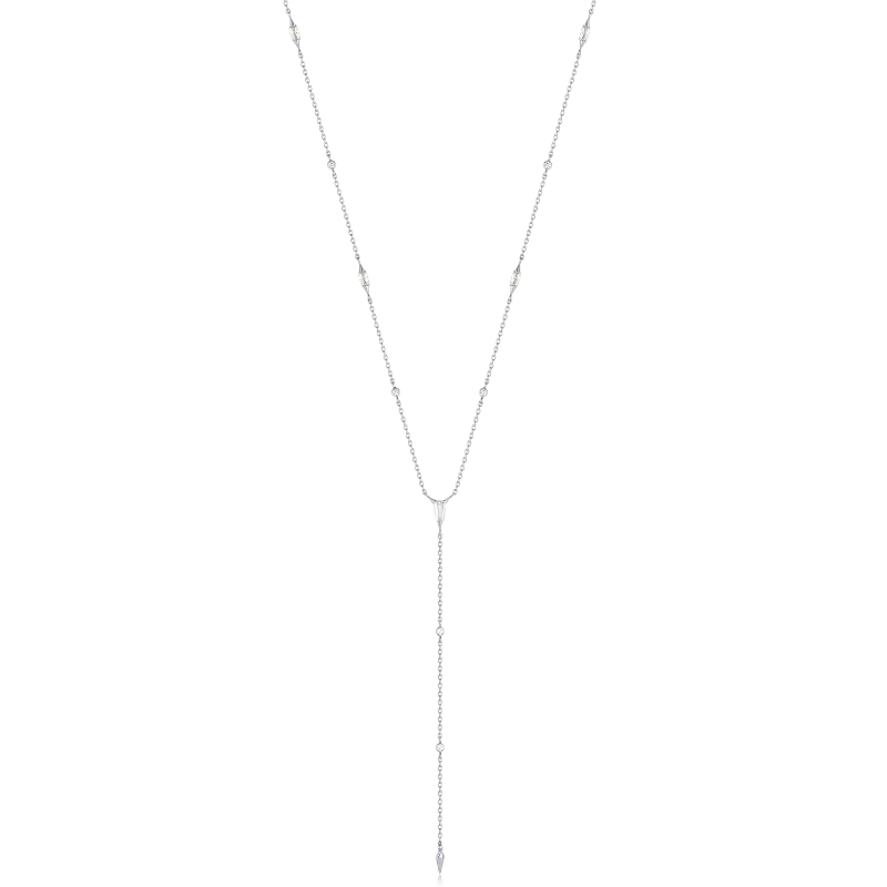 Silver Sparkle Point Y Necklace